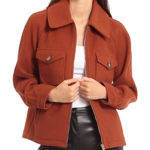 Avec Les Filles Felted Zip Shacket (M) color: Rust
